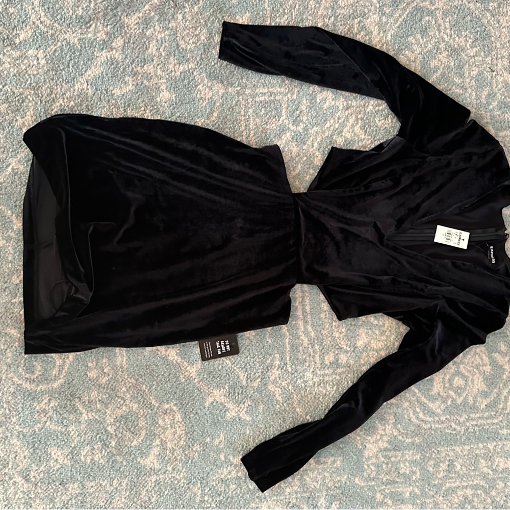 Express new velvet cut out dress black never worn